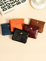 Dompet Wanita Kulit Sapi Asli All-In-One, Ringkas, Pendek, Tempat Kartu & Uang Koin, Portabel, Modis, Penyimpanan Kompak