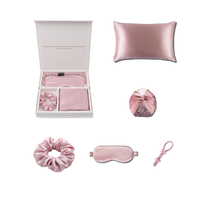 Ensemble cadeau de luxe en soie avec chouchous pour cheveux, taies d'oreiller et masques de sommeil - 100% Soie de mûrier 6A - Pour usage domestique