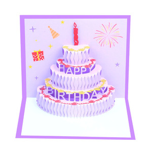 Tarta de cumpleaños con vela 3D tarjetas emergentes Carta de invitación de fiesta de cumpleaños Regalos de cumpleaños para familiares y <span class=keywords><strong>amigos</strong></span> Tarjetas de felicitación - Product Image 6