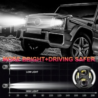 Système d'éclairage de moto tout-terrain Auto Hi-lo avec lentille DRL jaune et blanche, phares LED ronds de 7 pouces pour Jeep Wrangler JK JL