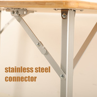 STARRYHEART Table d'Extérieur Pliable en Bois et Aluminium de Haute Qualité, Table de Camping Pliante en Bambou