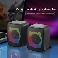 Speaker Komputer Desktop RGB USB 2.0 Multimedia Gaming dengan Lampu LED untuk PC Laptop Grosir