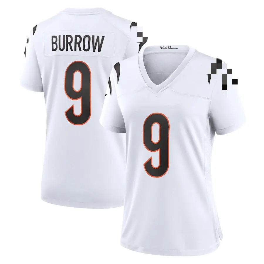 Precio más bajo bordado para mujeres equipo de fútbol americano Jersey Cincinnati 9 Joe Burrow 1 Chase Reversible tela ropa deportiva