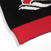 Pull imprimé avec poignets côtelés Pull à col rond pour homme