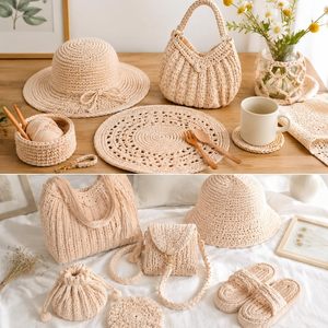 Panier de rangement pour chaussons tricotés à la main, 200G, grand format, élastique, motif teint, avec fil mélangé, pour coussin au crochet et sac de matériel DIY - Product Image 5