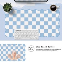 Tapis de table à carreaux avec base en caoutchouc et bords ondulés, grande taille, tapis de souris pour bureau et bureau d'étude, tapis de protection de bureau
