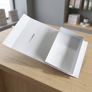 Custom <b>White</b> Matte Folding Gift <b>Box</b> with Magnetic Closure – Printed Logo, UV Printing & Gold Foil Stamping - Product Image 3