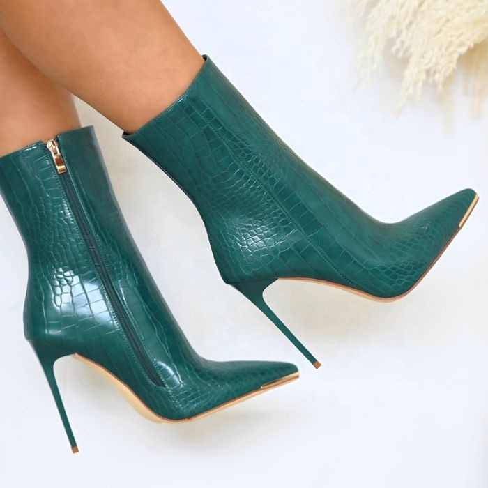 green croc ankle boots