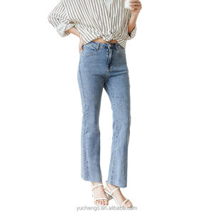 Personalización 2025 Venta caliente Super stretch Boot Cut y bell bottom pantalones vaqueros rectos Jeans de mujer - Product Image 3