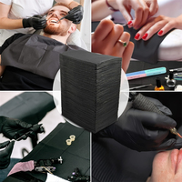 Lot de 50 bavoirs dentaires jetables, lingettes de nettoyage pour tatouage, 3 plis, imperméables, 33x43 cm, pour techniciens ongulaires, cliniques dentaires et salons de tatouage