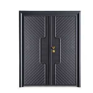 Morgan Esterno Big Principale Esterna di Lusso <span class=keywords><strong>Porta</strong></span> di Sicurezza In Acciaio, altalena Aperto <span class=keywords><strong>2</strong></span> Foglie Doppia <span class=keywords><strong>Porta</strong></span> Anteriore - Product Image 1