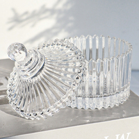 Fabricant pas cher créatif minimaliste salon hôtel décoration mode dessert bocal en verre cristal avec couvercle