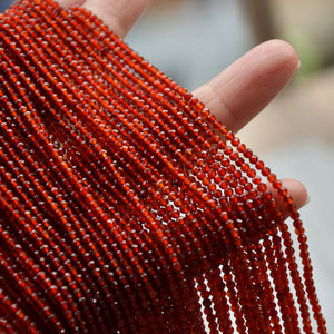 Natural <b>Red</b> Agate Round <b>Beads</b> 2mm Faceted Loose <b>Beads</b> For Jewelry Making - Product Image 2