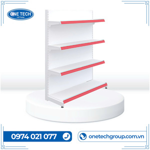 Étagère gondole à 4 niveaux à dos plat Vietnam One Tech, présentoir métallique léger à dos fixe, installation rapide - Product Image 4