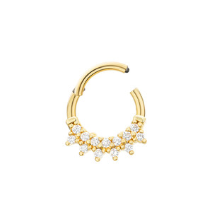 ROXI S925 Sterling Silver <b>Double</b> Row Diamond Cartilage Piercing Hoop Earrings for Women - Product Image 3
