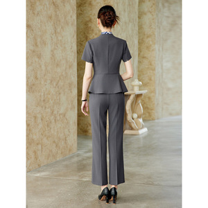 Women's Professional <b>Work</b> Uniforms Summer Short Sleeve Blazer Skirt <b>Pants</b> Reception Uniforms For Office Commute - Product Image 3
