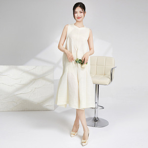 Robe midi décontractée élégante pour femme, tissée, plissée, texturée, sans manches, à ourlet irrégulier, lavable, vente en gros en ligne - Collection été PY - Product Image 6