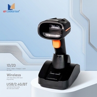 GTCODESTAR Scanner de codes à barres industriel 1D 2D étanche, lecteur de codes Qr sans fil avec base
