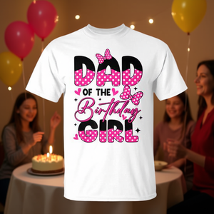 T-shirt rosa per papà della festa di compleanno della figlia, per la festa di compleanno in famiglia - Product Image 3