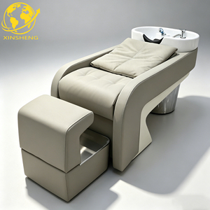 Nuevo Sillón <span class=keywords><strong>de</strong></span> Cerámica Moderno <span class=keywords><strong>para</strong></span> Lavado <span class=keywords><strong>de</strong></span> Cabello en Baño con Reposapiés Ajustable y Funciones <span class=keywords><strong>de</strong></span> Masaje Spa - Product Image 1