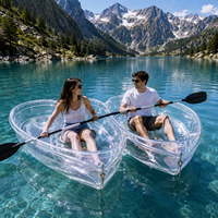 Kayak transparent en forme de cœur OEM pour deux personnes, idéal pour la location en station balnéaire et les sports nautiques en plein air