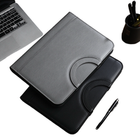 Porte-documents A4 professionnel en cuir de qualité supérieure avec logo personnalisé, organiseur à anneaux, calculatrice et carnet de notes