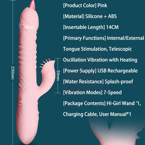 जी स्पॉट और क्लिटोरिस उत्तेजना के साथ महिलाओं के लिए शक्तिशाली स्वचालित रिट्रेटेबल वाइब्रेटर डिल्डो - Product Image 3
