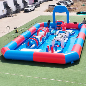 Castillo Inflable con Tobogán Gigante de Tiburón, Parque Acuático Inflable con Temática Oceánica, Tobogán Acuático Inflable con Obstáculos - Product Image 2