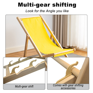 كرسي شاطئ خشبي قابل للطي للاستخدام الخارجي، مصنوع من الخشب الصلب بتصميم عصري ومخصص، مثالي للحدائق والتخييم والمقاهي وصيد الأسماك والاسترخاء وحمامات السباحة والسفر والشرفات والتشمس - Product Image 3