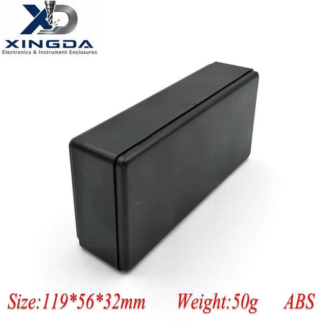 Rectangular Black Plastic Enclosure Smooth Surface Snap Fit PCB Junction Box OEM ODM Custom Electronic Equipment Housing