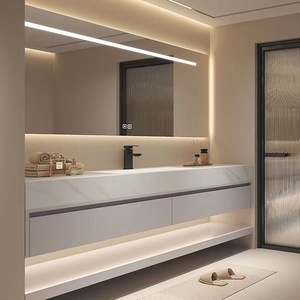 <span class=keywords><strong>Mobile</strong></span> <span class=keywords><strong>Bagno</strong></span> Sospeso Moderno di Lusso <span class=keywords><strong>con</strong></span> Doppio Lavabo e Top Integrato - Product Image 4