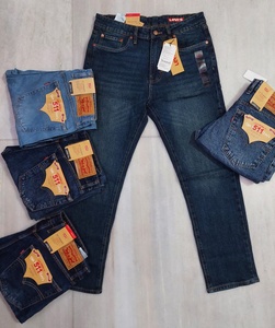 Jeans droits pour hommes grandes tailles de qualité supérieure, en denim uni, délavé moyen à foncé, pour usage quotidien décontracté, disponibles à la vente - Product Image 2