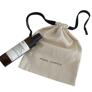 Large Size Cotton Canvas Drawstring <b>Bag</b> with Black Ribbon <b>Strings</b> Custom logo Size Shape Dust <b>Bag</b> with Double <b>Strings</b> - Product Image 1