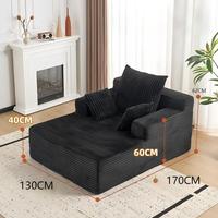 Sofá Seccional Modular de un Solo Asiento, Moderno, de Tela de Pana de Alta Densidad, con Respaldo Cuadrado y Relleno de Espuma