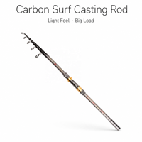 Canne à pêche de plage robuste en carbone haute résistance pour lancer longue distance, avec porte-moulinet métallique pour la pêche en mer et la pêche au surf en eau salée