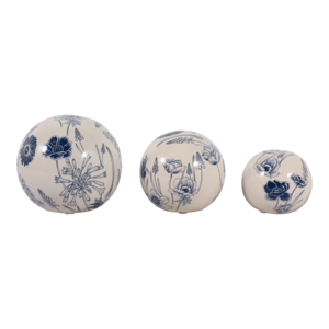 Orbe Floreali Decorative in Ceramica Stoneware per Casa, Bagno, Ufficio, Soggiorno, Esposizione su Scaffale, Design Floreale Boho - Product Image 1