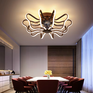 Ventilateur de plafond moderne à profil bas de haute qualité à 6 vitesses en plastique avec LED, moteur CC, télécommande, contrôle par application, purification de l'air - Product Image 4