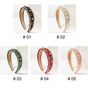 라인 석 단색 헤어 밴드 다용도 가벼운 럭셔리 신선한 헤어 후프 우아한 진주 복고풍 모든 일치 머리띠 - Product Image 5