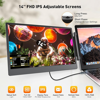 Moniteur Portable Kwumsy S3, Écran FHD IPS 1080P 14 Pouces, Modes d'Affichage Multiples pour Tablettes PC et Ordinateurs Portables