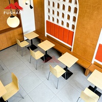 Chaise de salle à manger en bois courbé avec base métallique pour restaurant de restauration rapide, cantine, bibliothèque, université, vente en gros