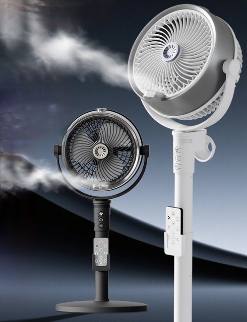 2026 New Wholesale Model Humidification Air Circulation Fan Dormitory Desktop and Floor-standing Fans Office Shaking Floor Fan