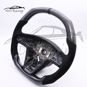 <span class=keywords><strong>Volant</strong></span> à 3 branches en fibre de carbone noire brillante à plateau plat pour Tesla Model S/X/Plaid 2021+ - Product Image 3