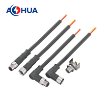 AOHUA Câble d'extension 4 broches mâle à mâle Connecteur M08 IP67 moulé avec câble 22/24 2A pour éclairage LED extérieur