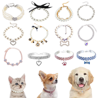 Collier Réglable en Strass et Perles pour Chat et Chien, Bijoux pour Animaux de Compagnie – Vente en Gros d'Accessoires pour Animaux