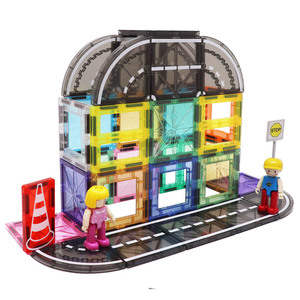 Atacado magnético blocos de construção Forte ímã estrada peça magnética tráfego urbano edifício cor janela peça magnética - Product Image 6