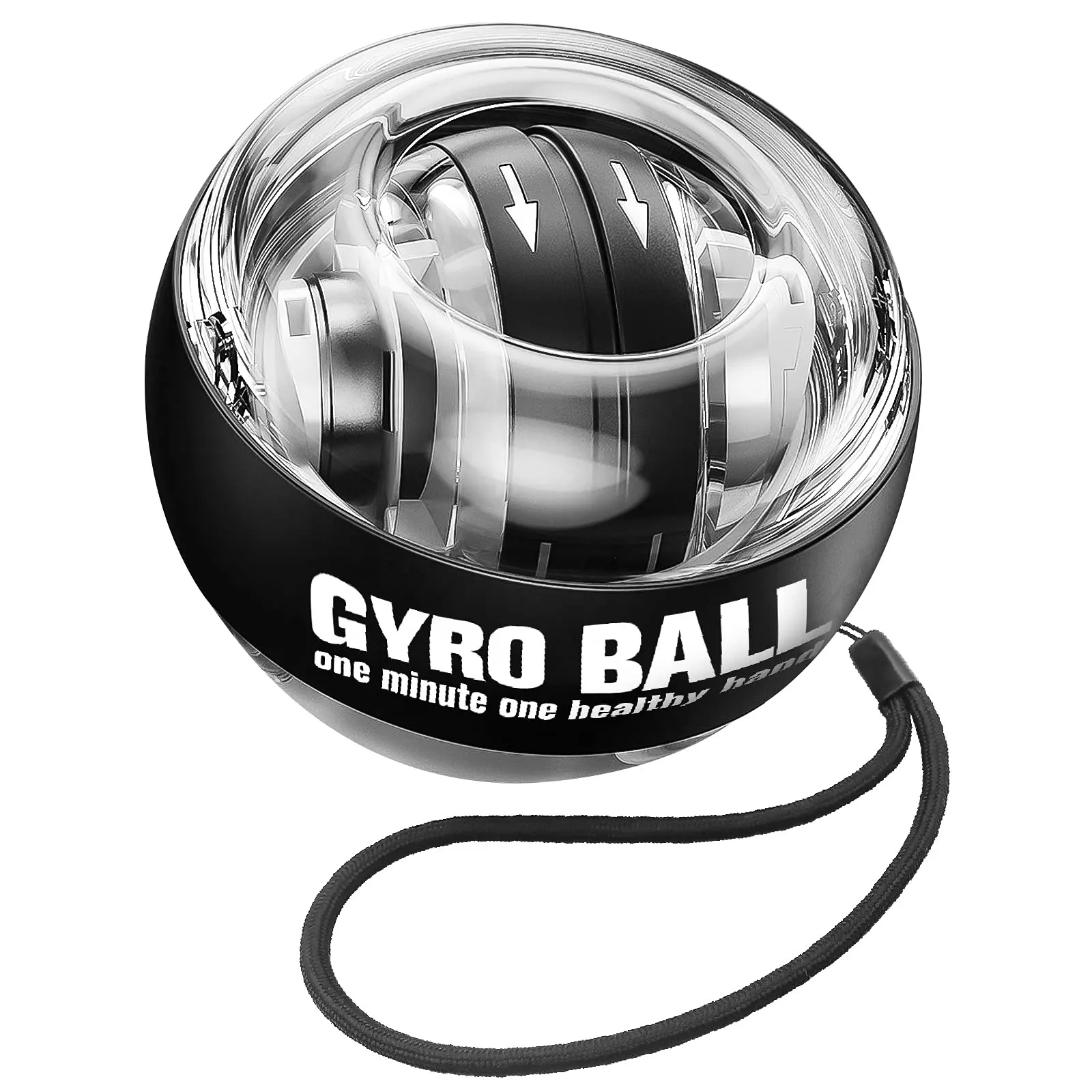 Gyroscope d'exercice du poignet avec logo personnalisé LED Gyroscopique Autostart Range Power Wrist Metal Exercise Gyro Power Ball Wrist Ball