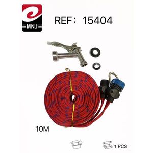 Tubo di aspirazione aria 10M rosso intrecciato con ugello in metallo e connettori per uso automobilistico - Product Image 1