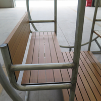 Banc de jardin extérieur, balançoire, banc de loisirs extérieur, équipement de divertissement sans alimentation, personnalisé en acier et bois, double place pour jardin
