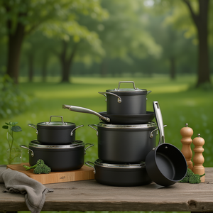 Set di Pentole in Metallo Antiaderenti con Coperchi in Acciaio Inox, Set da Cucina 8 Pezzi per Uso su Piano Cottura - Product Image 2