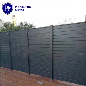 High quality privacy horizontal metal garden powder coated DIY slat aluminum fencing